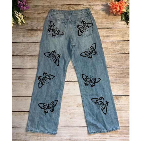 Forever 21 Butterfly Graphic Jeans (Sz 27) - Picture 3 of 11